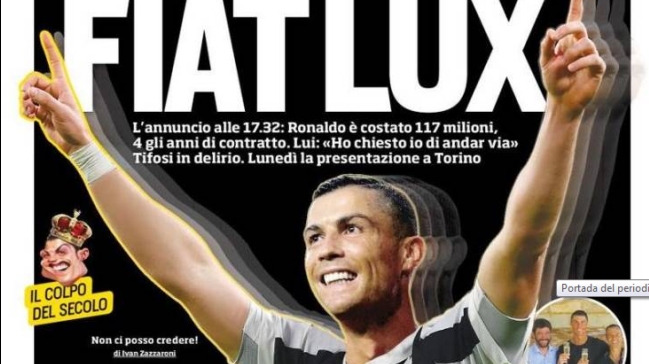 Prensa italiana reaccionó al fichaje de Cristiano: Es el negocio del siglo