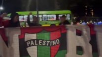 Palestino tuvo un caluroso recibimiento en Bogotá para el juego ante Millonarios