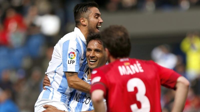 Manuel Iturra y Pedro Morales celebraron en ajustado triunfo de Málaga CF