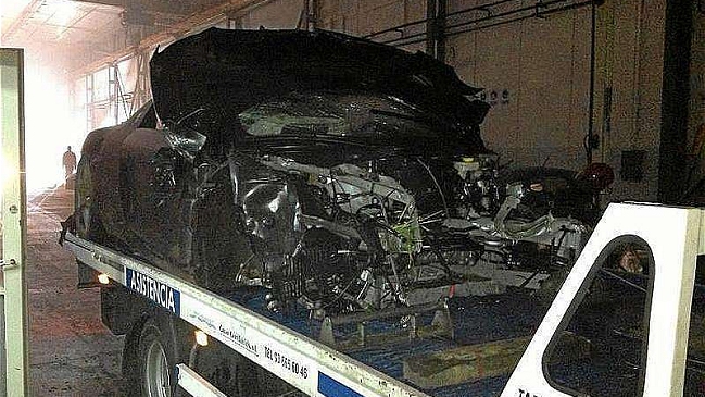 Así quedó el vehículo de Alexis Sánchez tras su accidente en España