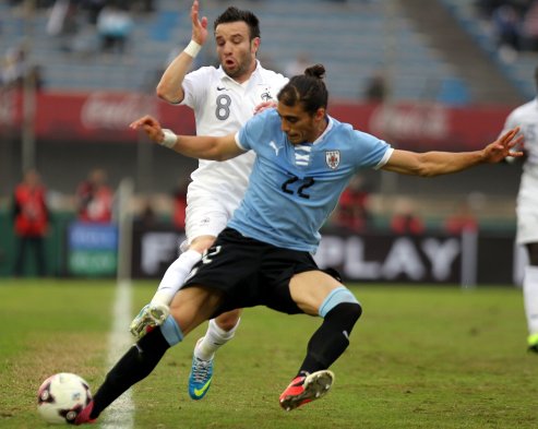 La selección uruguaya celebró en Montevideo ante Francia