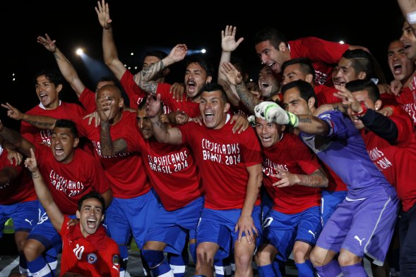 La celebración de la selección chilena en el Estadio Nacional