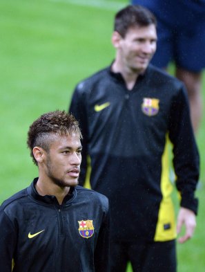 El entrenamiento de Alexis, Messi y Neymar en San Siro