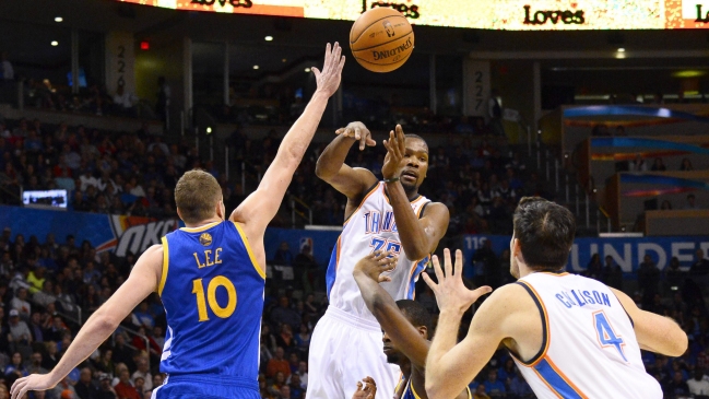 Kevin Durant deslumbró en triunfo de Oklahoma City Thunder sobre Golden State Warrios