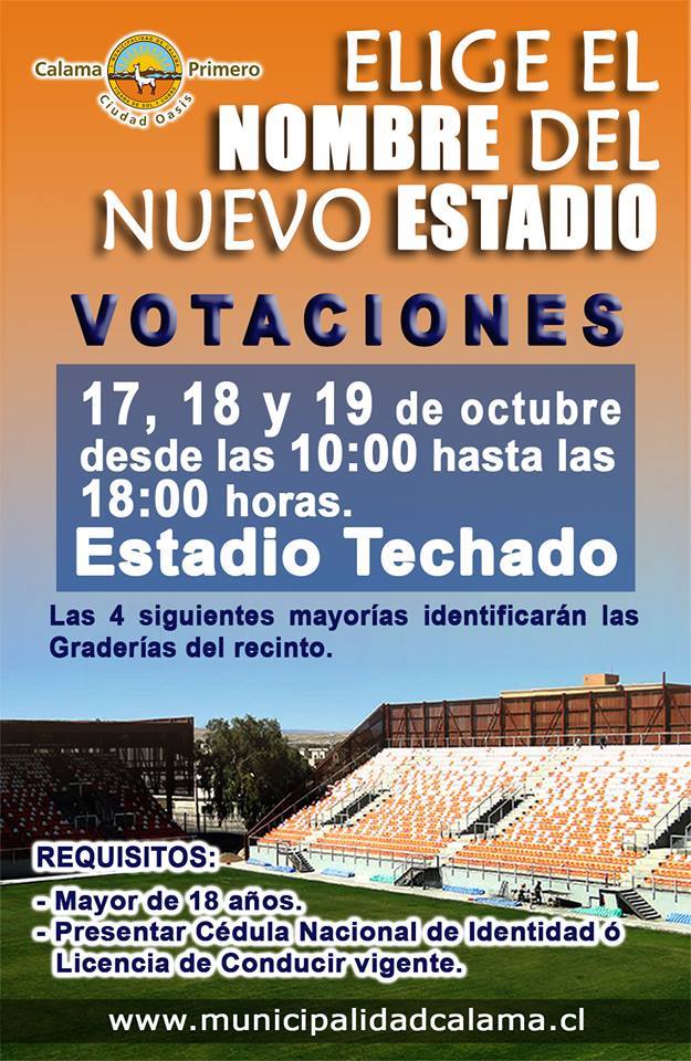 Opción “Zorros del Desierto” encabeza votación para elegir nombre del estadio de Calama