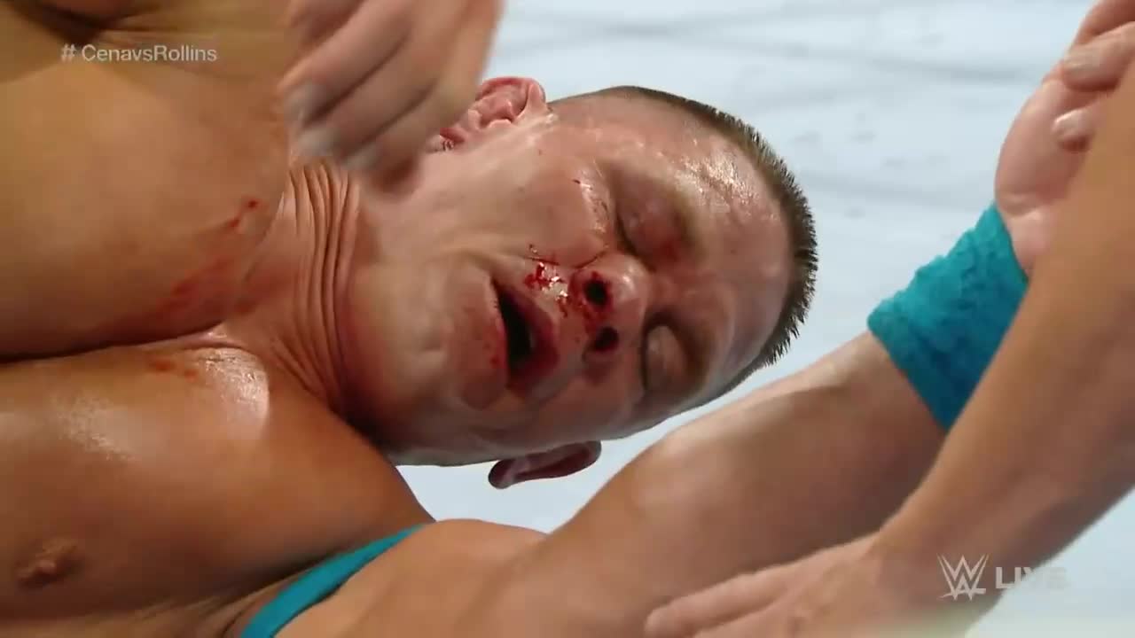 John Cena ganó a Seth Rollins con la nariz fracturada