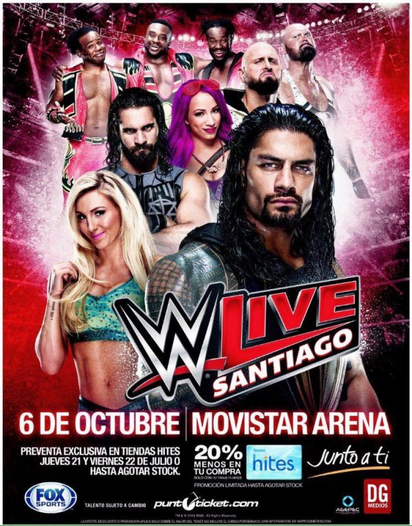 Elenco de RAW será el que vendrá a Chile en el tour de WWE en octubre