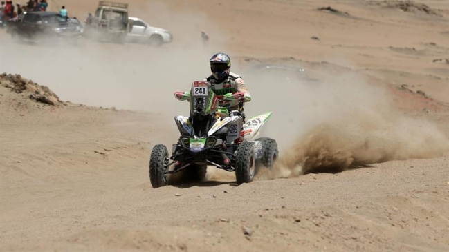 Ignacio Casale terminó segundo en la cuarta etapa del Dakar y mantuvo su liderato en quads