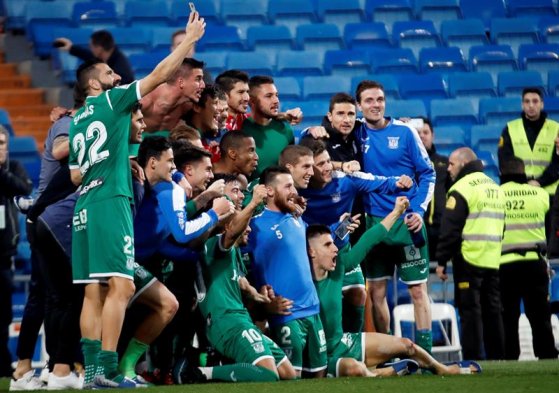 El eufórico festejo de Leganés tras su triunfo sobre Real Madrid en Copa del Rey