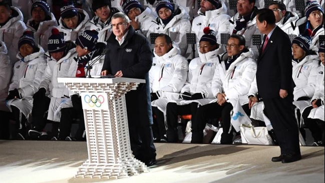 Presidente del COI resaltó “el poderoso mensaje de paz” lanzado en PyeongChang
