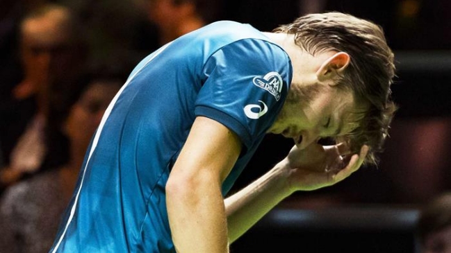 Goffin se retiró por un pelotazo en un ojo y Dimitrov pasó a la final en Rotterdam