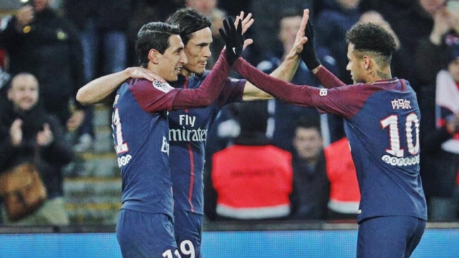 Neymar, Di María y Cavani guiaron goleada de PSG sobre Estrasburgo en Francia