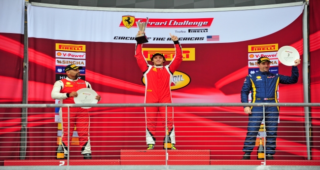 Benjamín Hites tuvo un brillante triunfo en la segunda fecha del Ferrari Challenge en Austin