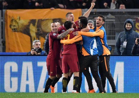 AS Roma doblegó a Shakhtar en Italia y celebró su paso a cuartos de final en la Champions