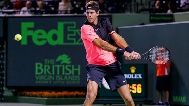 Juan Martín Del Potro se estrenó con un apretado triunfo en el Masters 1.000 de Miami
