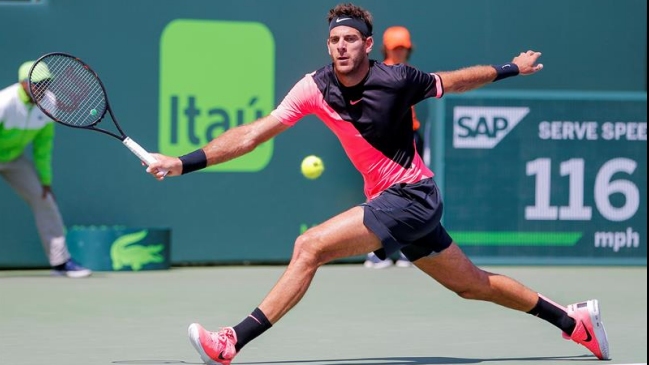 Juan Martín del Potro despachó a Filip Krajinovic y avanzó a cuartos en Miami