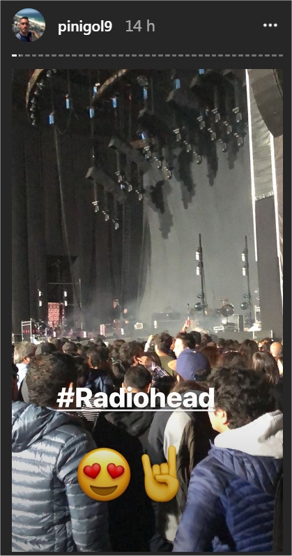 Mauricio Pinilla disfrutó en el concierto de Radiohead