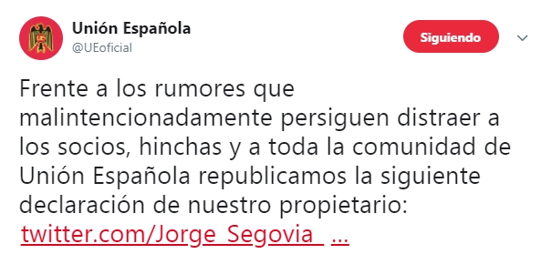 Unión Española replicó frase de Segovia: Santa Laura ni se vende a otro club ni se mueve de su sede
