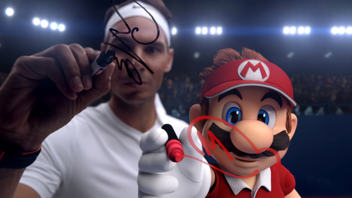 Rafael Nadal y Mario se enfrentan en el nuevo “Mario Tennis Aces”