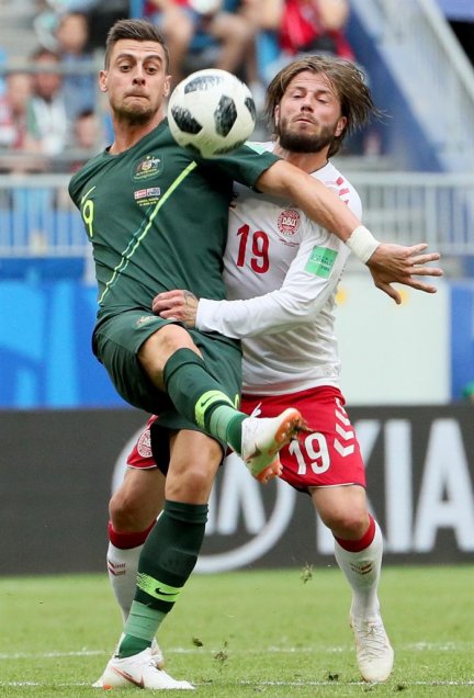 Dinamarca y Australia igualaron y dejaron abierto el Grupo C de Rusia 2018