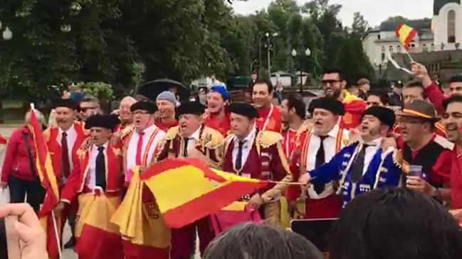 Hinchas españoles se tomaron Kaliningrado previo al choque con Marruecos