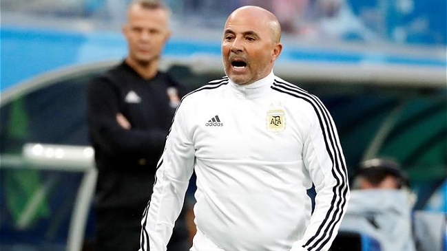 Jorge Sampaoli festejó con efervescencia el gol de Marcos Rojo