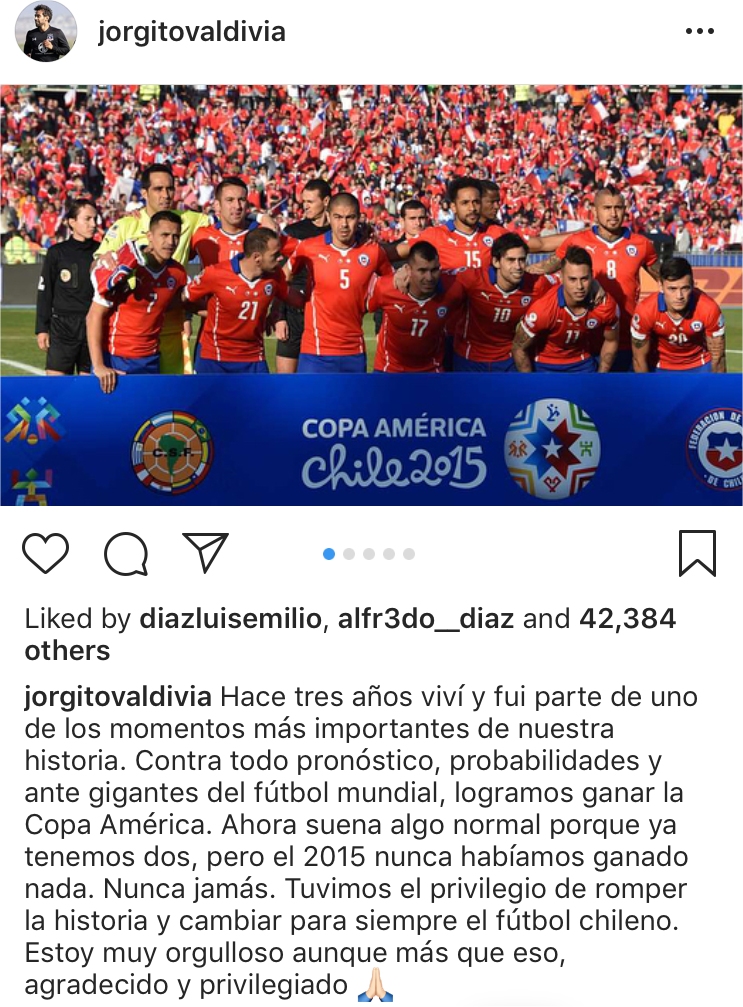 Los recuerdos de seleccionados chilenos a tres años de ganar la Copa América 2015