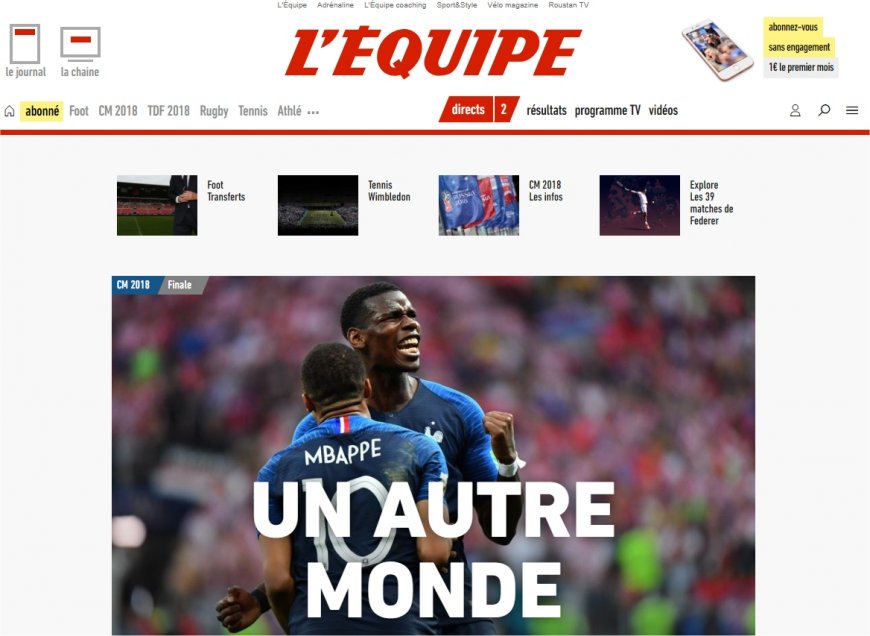 La locura de los medios galos: “La France est championne du monde!”