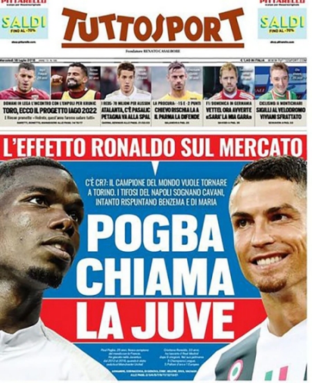 Juventus buscará el retorno de Paul Pogba para acompañar a Cristiano Ronaldo