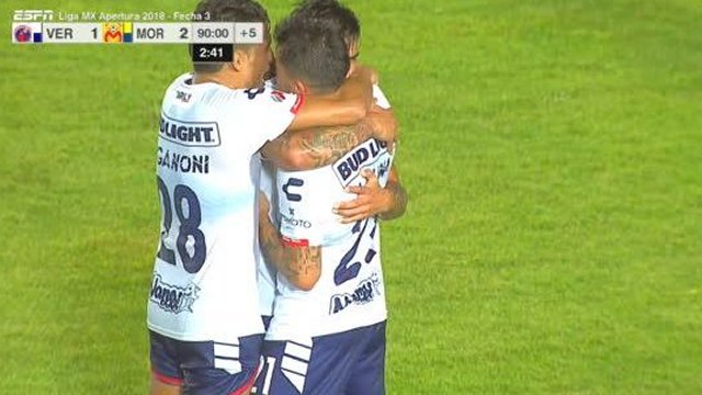 El afortunado golazo de Joe Abrigo que pemitió el empate a Veracruz ante Morelia