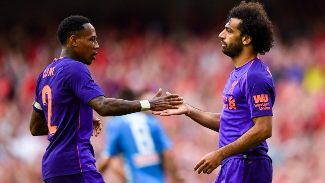 Mohamed Salah anotó un tanto en la contundente goleada de Liverpool sobre Napoli