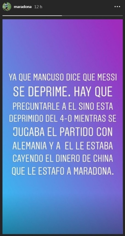 Maradona las emprendió contra su ex ayudante por críticas a Messi