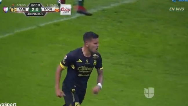 Sebastián Vegas anotó el único gol en la caída de Morelia ante América tras pase de Diego Valdés