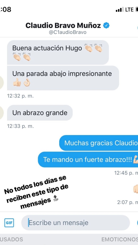 Arquero de la selección mexicana reveló las felicitaciones que le envió Claudio Bravo