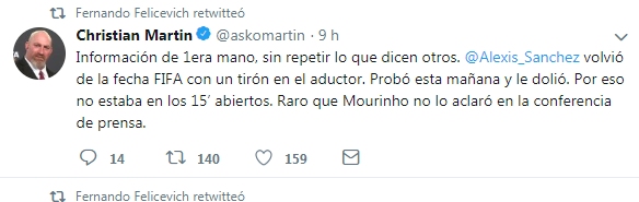 Supuesta lesión de Alexis Sánchez en La Roja complicó su relación con Mourinho