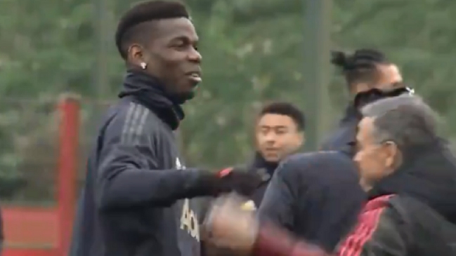 La reconciliación de Paul Pogba y José Mourinho en entrenamiento de Manchester United