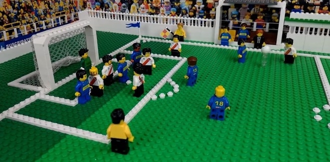 Recrearon el Boca-River con figuras de Lego