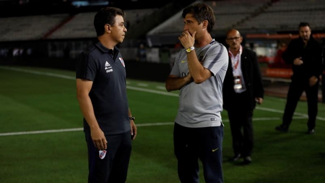 Marcelo Gallardo compartió con el plantel de Boca Juniors en la cancha del Monumental