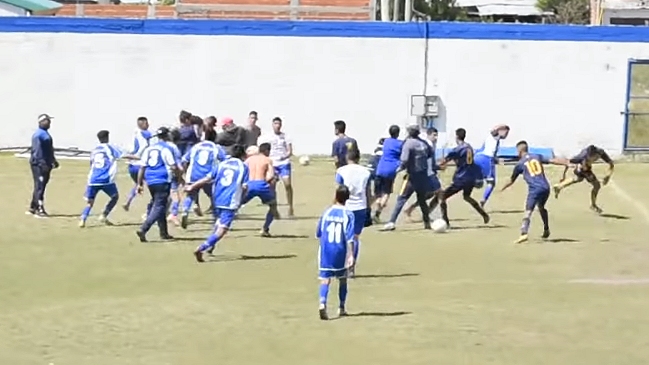 La feroz batalla campal en un partido de menores de liga amateur argentina