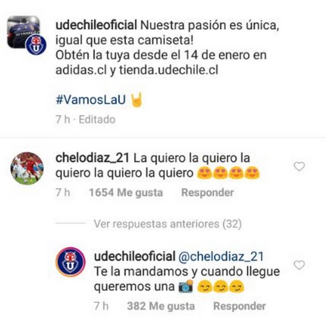 La reacción de Marcelo Díaz al conocer la nueva camiseta de Universidad de Chile