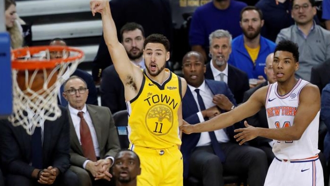 Klay Thompson lideró triunfo de Golden State Warriors sobre New York Knicks en la NBA