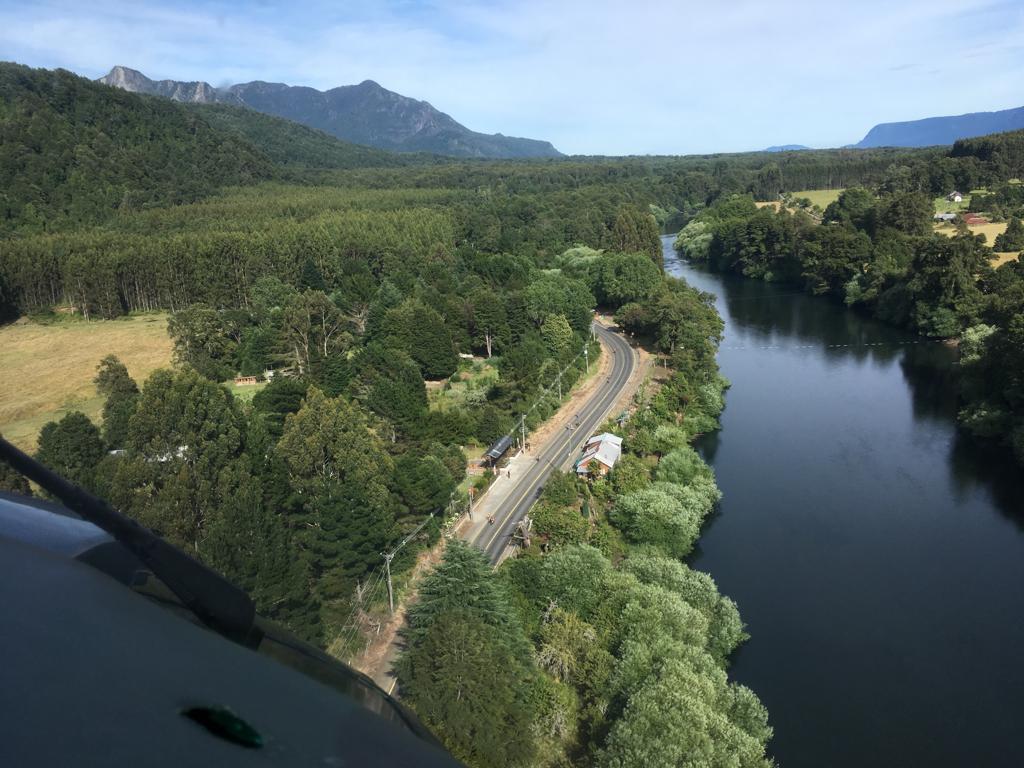 La espectacular vista aérea para la prueba de ciclismo en el IRONMAN de Pucón