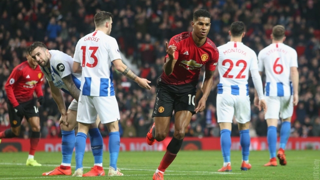 Marcus Rashford y Paul Pogba comandaron el triunfo de Manchester United sobre Brighton
