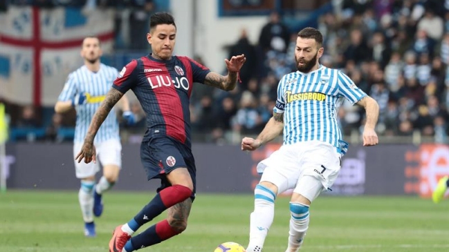 Un aguerrido Erick Pulgar fue titular en empate de Bologna ante Spal por la Serie A