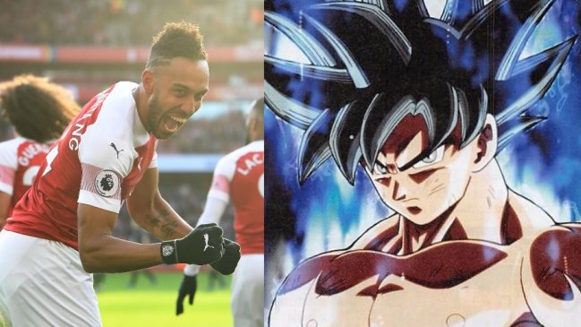 Figura de Arsenal Aubameyang se tatuó la cara de Gokú en una pierna