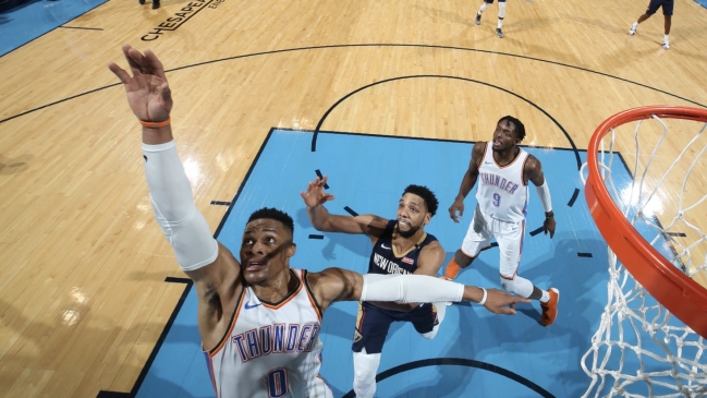Russell Westbrook guió a Oklahoma City Thunder al triunfo sobre New Orleans Pelicans