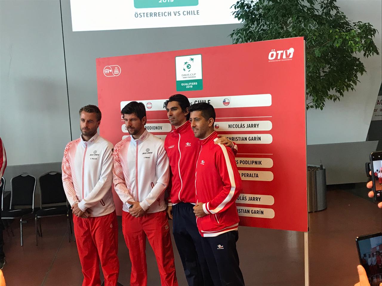 Así fue el sorteo de la serie de Copa Davis entre Austria y Chile