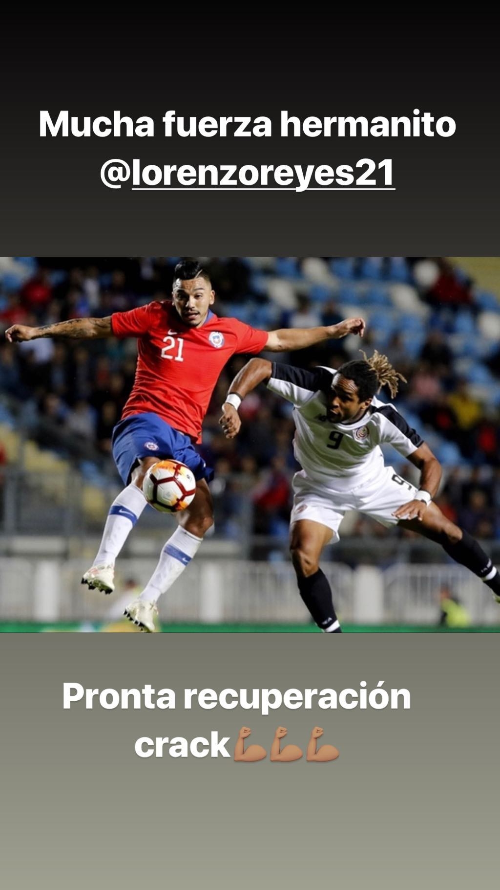 Arturo Vidal le deseó pronta recuperación a Lorenzo Reyes tras su lesión