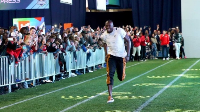 Usain Bolt igualó un nuevo récord en la previa del Super Bowl