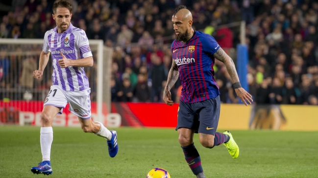 Vidal fue titular y tuvo un buen desempeño en triunfo de Barcelona ante Valladolid